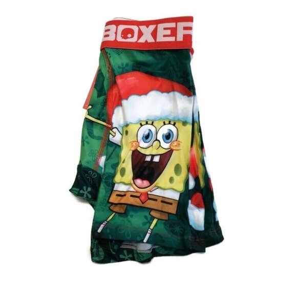 Nickelodeon Mens Large Spongebob Squarepants Christmas Boxer Briefs Crazy Boxer - Picture 5 of 5